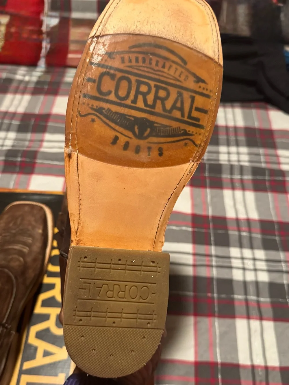 Men's Brown Leather Western Boots - Classic Pull-On Style
